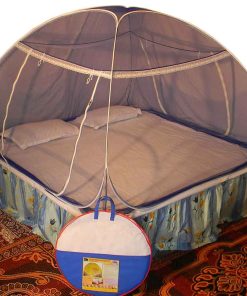 Healthy Sleeping Foldable Polyester Double Bed Mosquito Net (Blue)