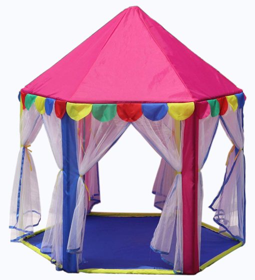 Homecute Hexagonal Hut Type Play Tent House Six Door- Pink