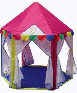 Homecute Hexagonal Hut Type Play Tent House Six Door- Pink