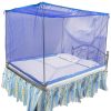 HOMECUTE Polyester Double Bed Cotton Edge Traditional Mosquito Net (6X7ft, Blue)